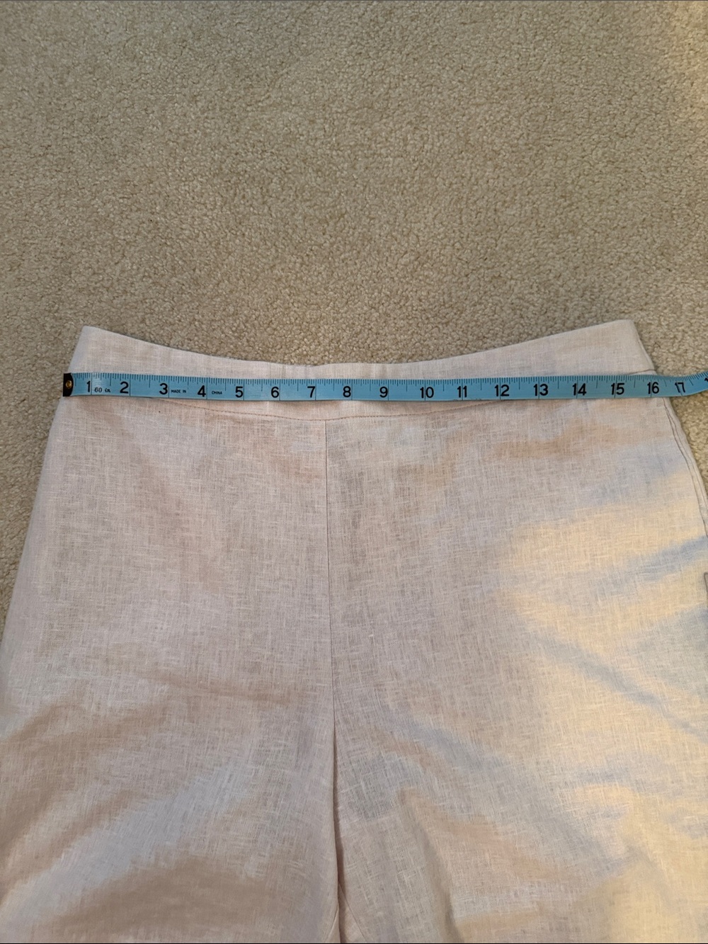Calvin Klein Cream Linen Bermuda Shorts - Picture 5 of 11